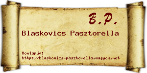 Blaskovics Pasztorella névjegykártya